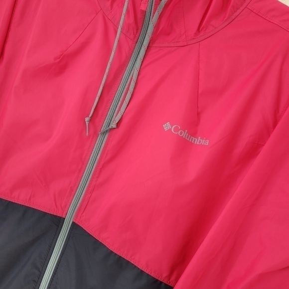 Columbia Flash Forward Windbreaker Jacket Pink Blue Large - Picture 3 of 12